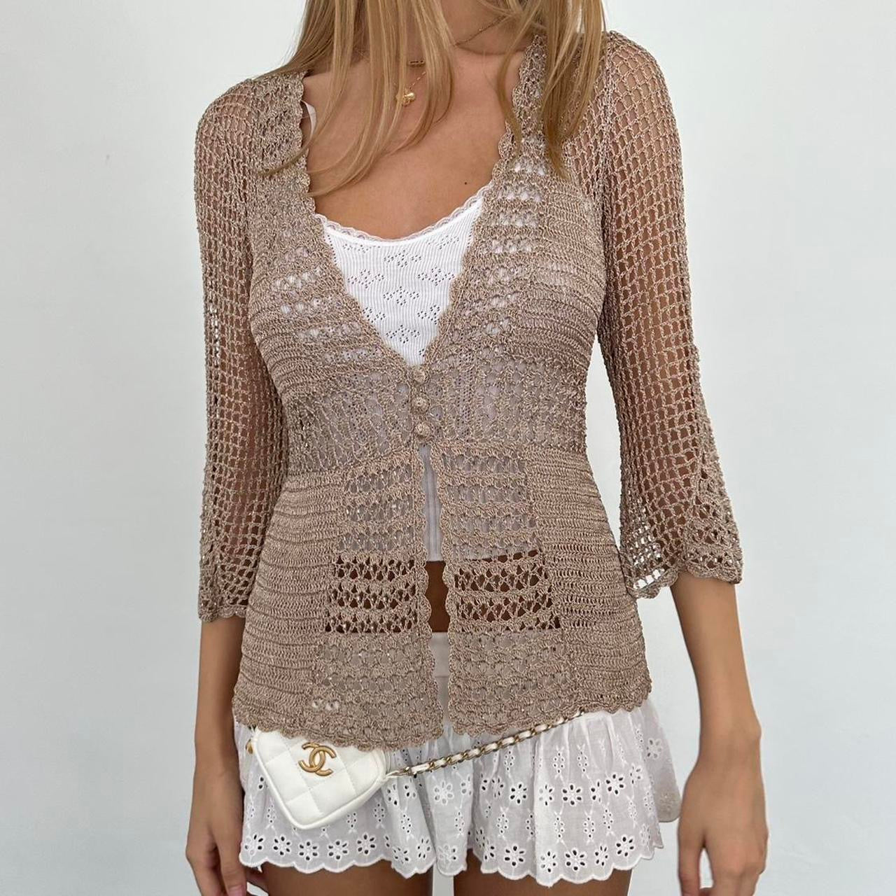 Vintage beige delicate layering top
