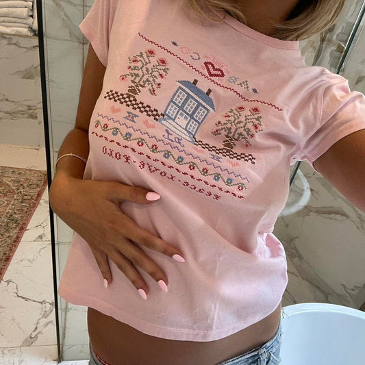 Vintage Ralph Lauren pink baby tee