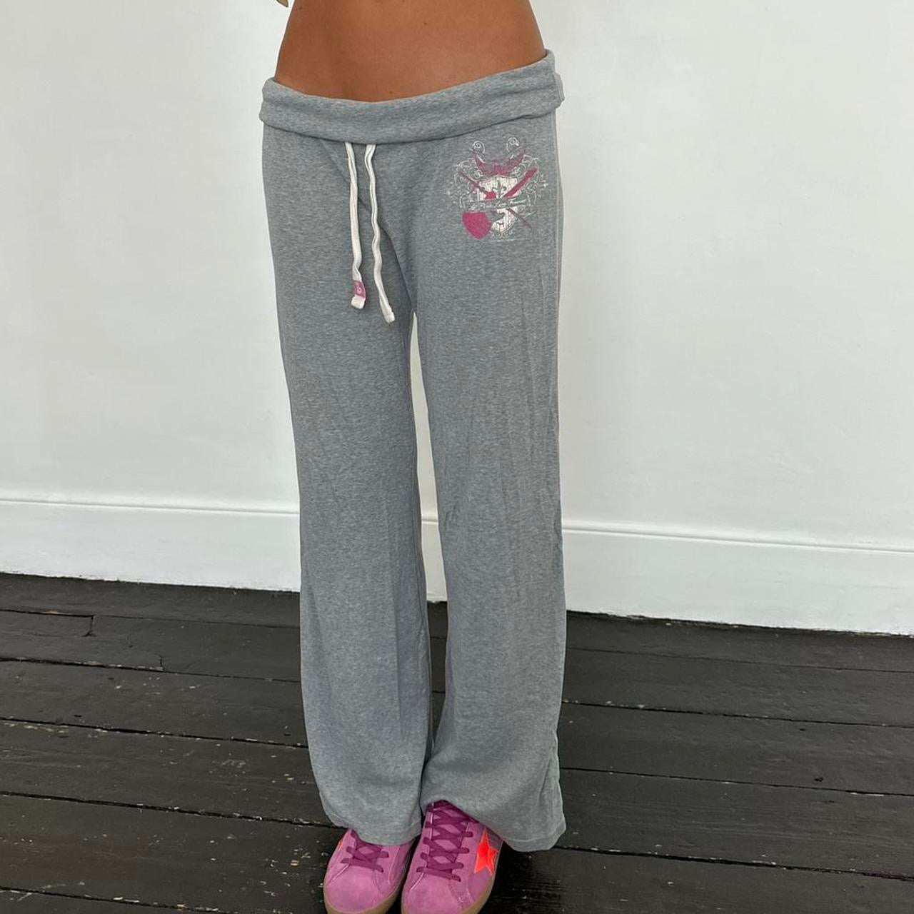 Vintage 2000’s Victorias Secret fold over grey sweatpants