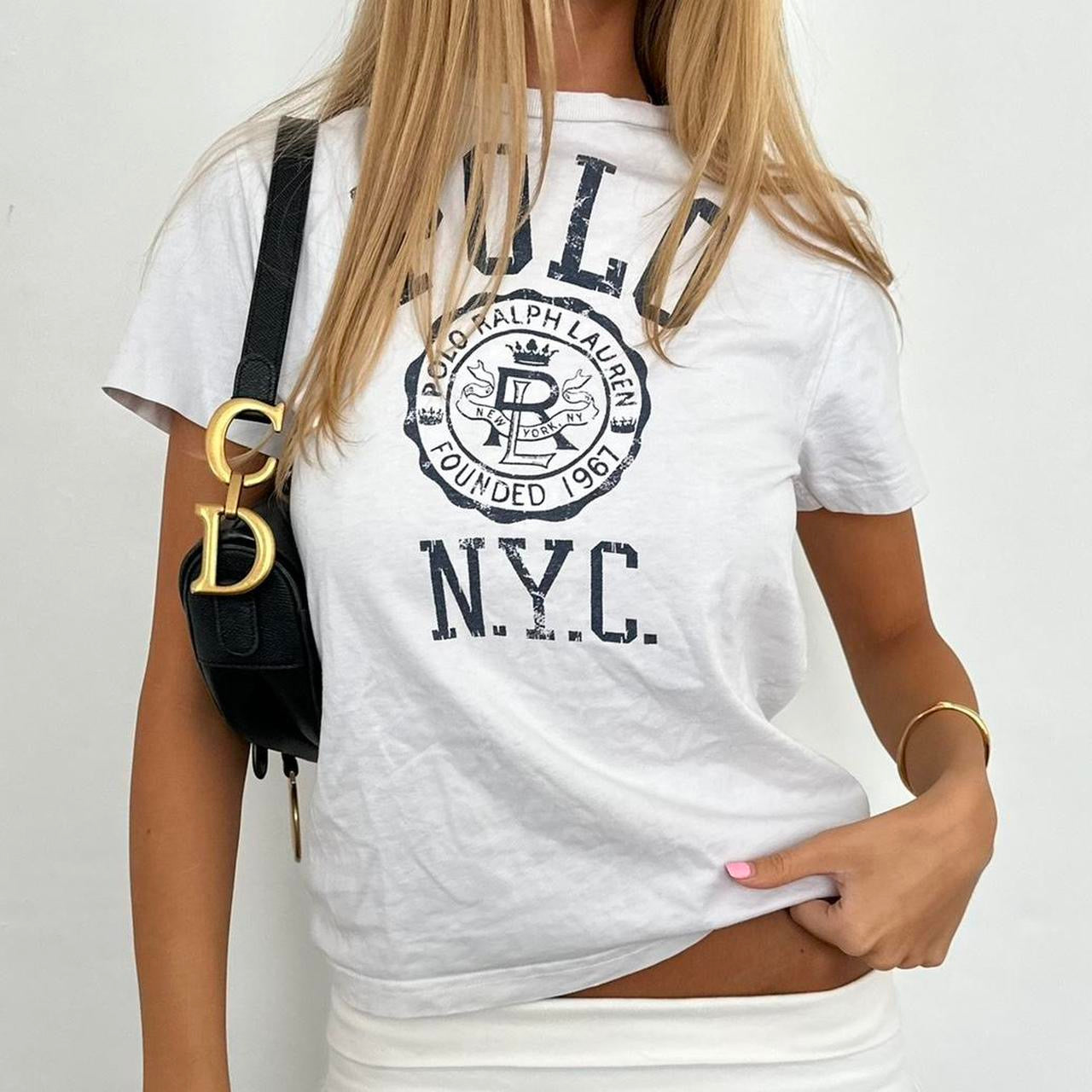 Vintage 2000’s Polo Ralph Lauren NYC white baby tee