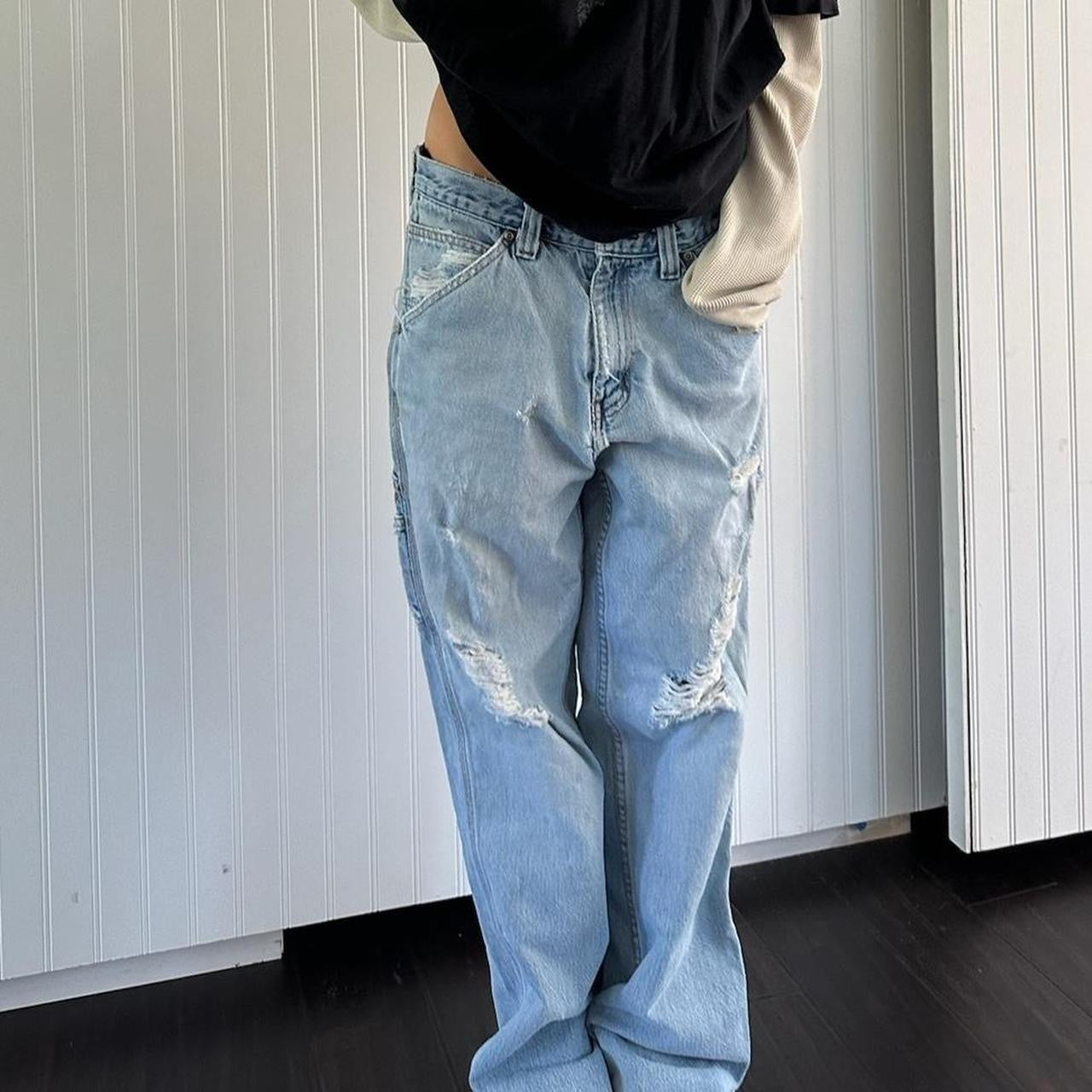 Vintage 90’s distressed blue carpenter jeans