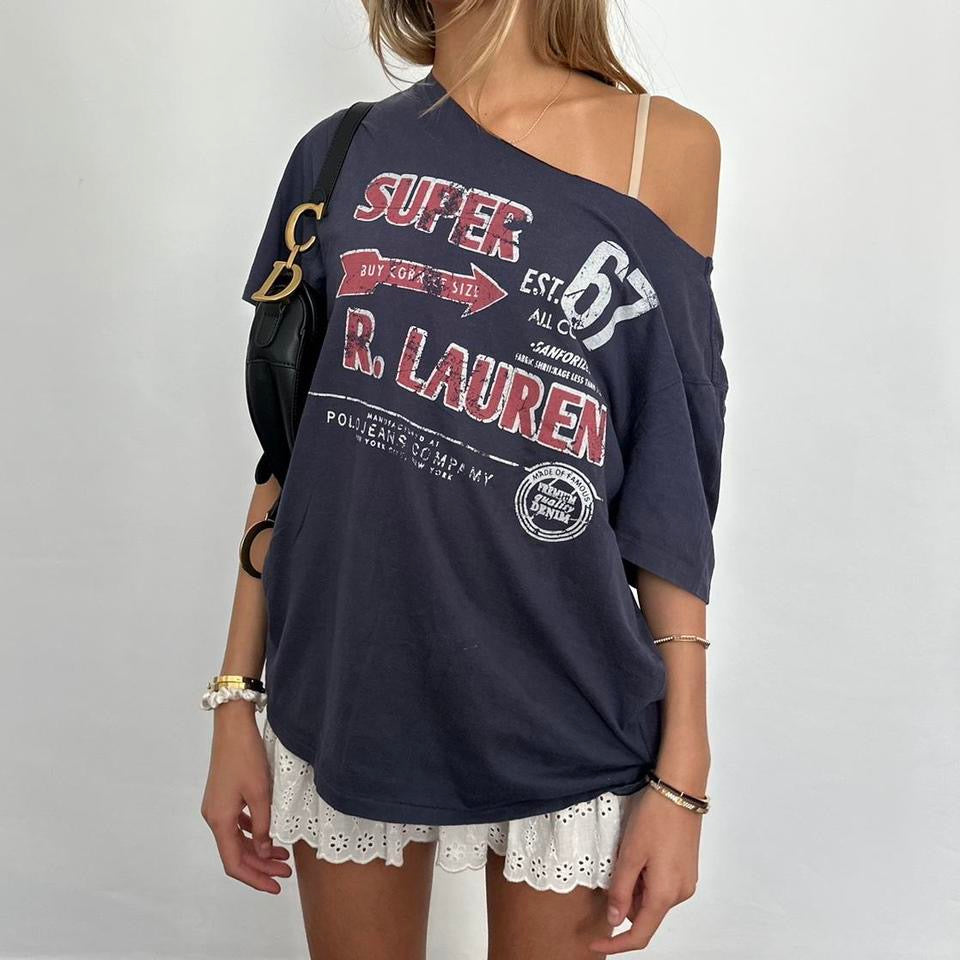 Vintage Ralph Lauren navy graphic preppy tee