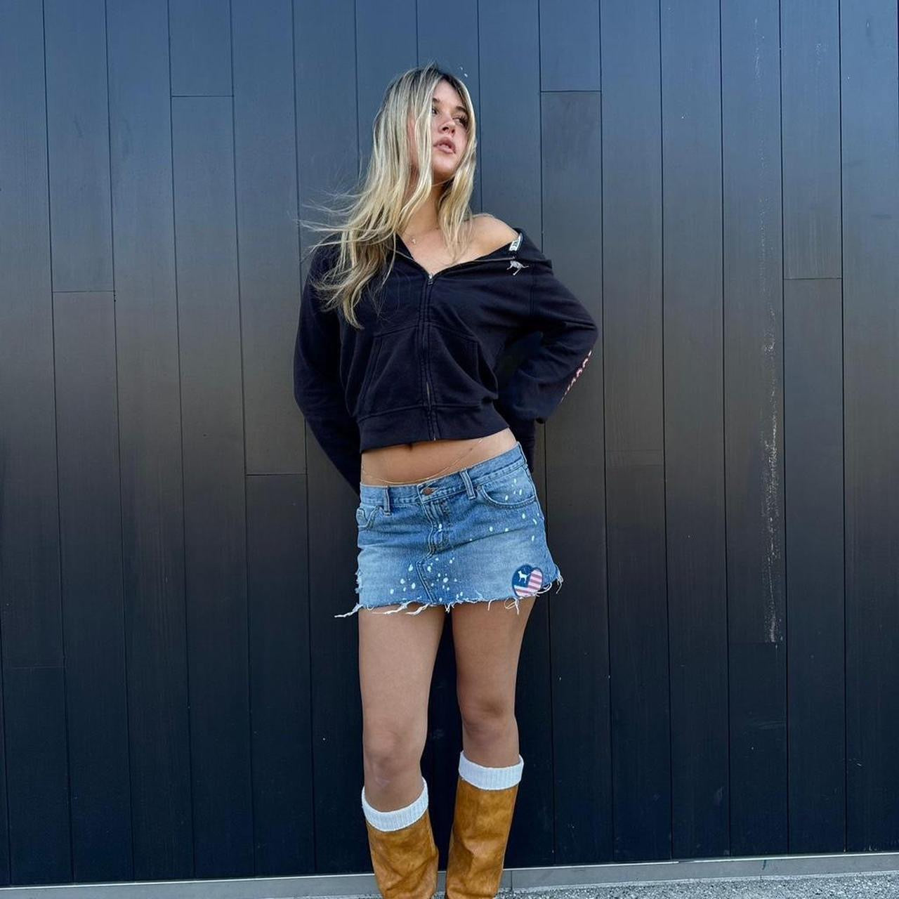 Vintage Victoria’s Secret black and pink Wisconsin hoodie