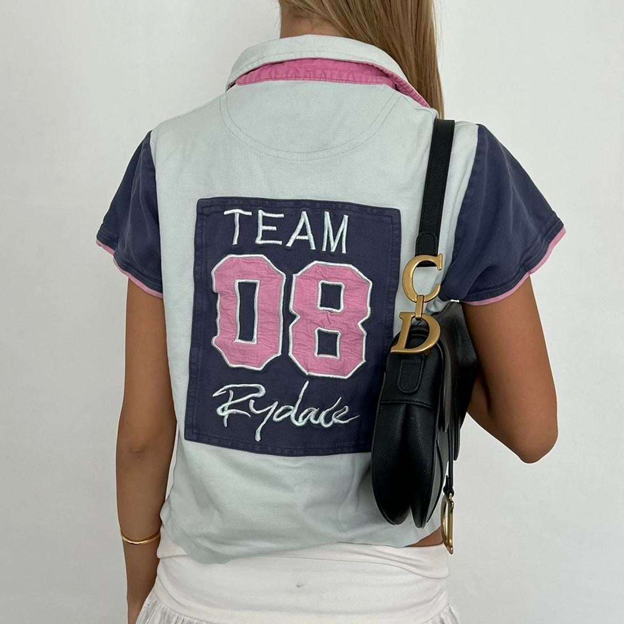 Vintage 2000’s short sleeve polo Team 08 top