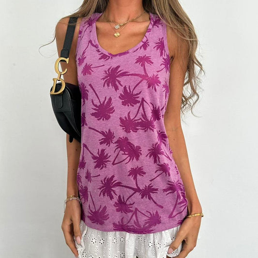 Vintage 2000’s purple palm tree tank top