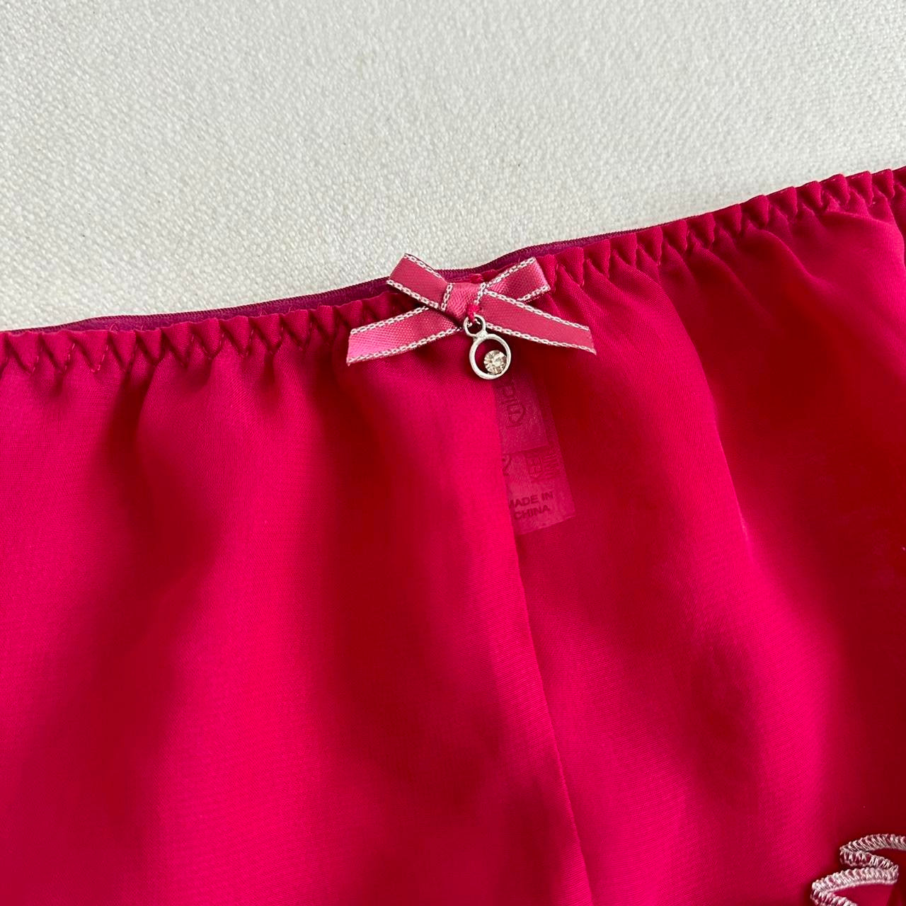 Vintage 90’s silky pink / red skirt with shorts