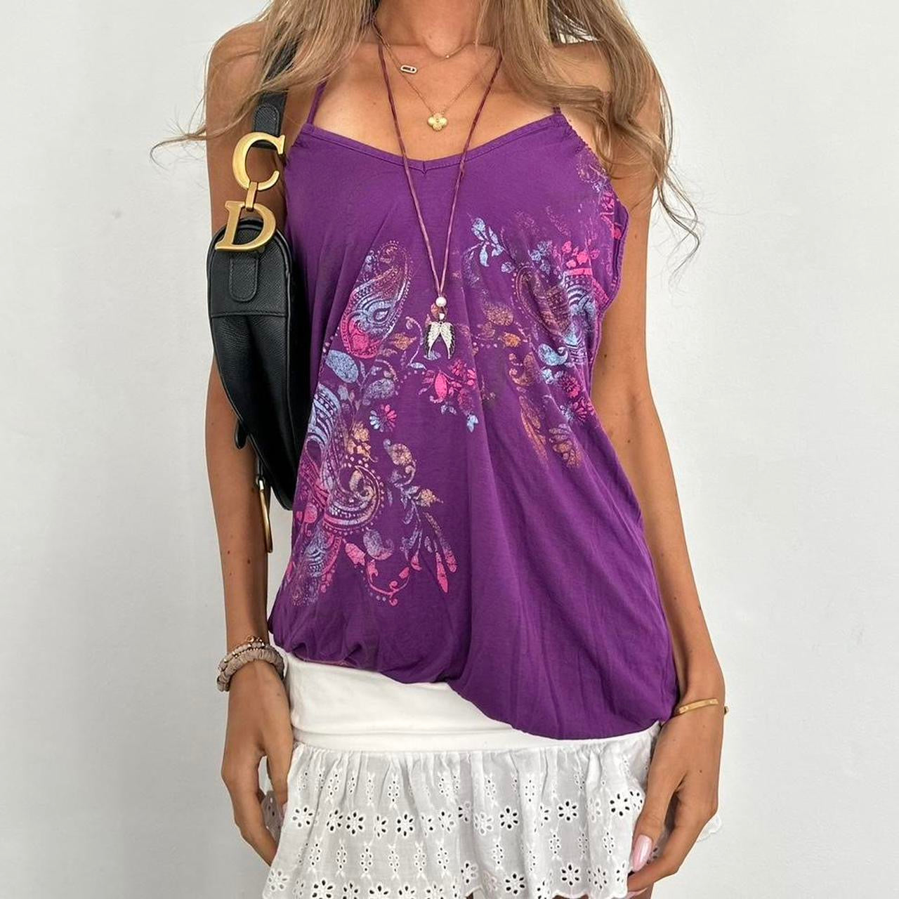 Vintage 2000s floral purple top