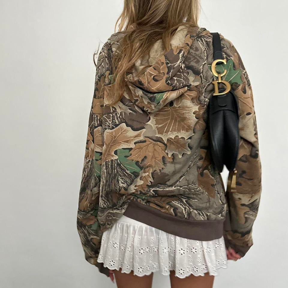 Vintage camo zip up hoodie