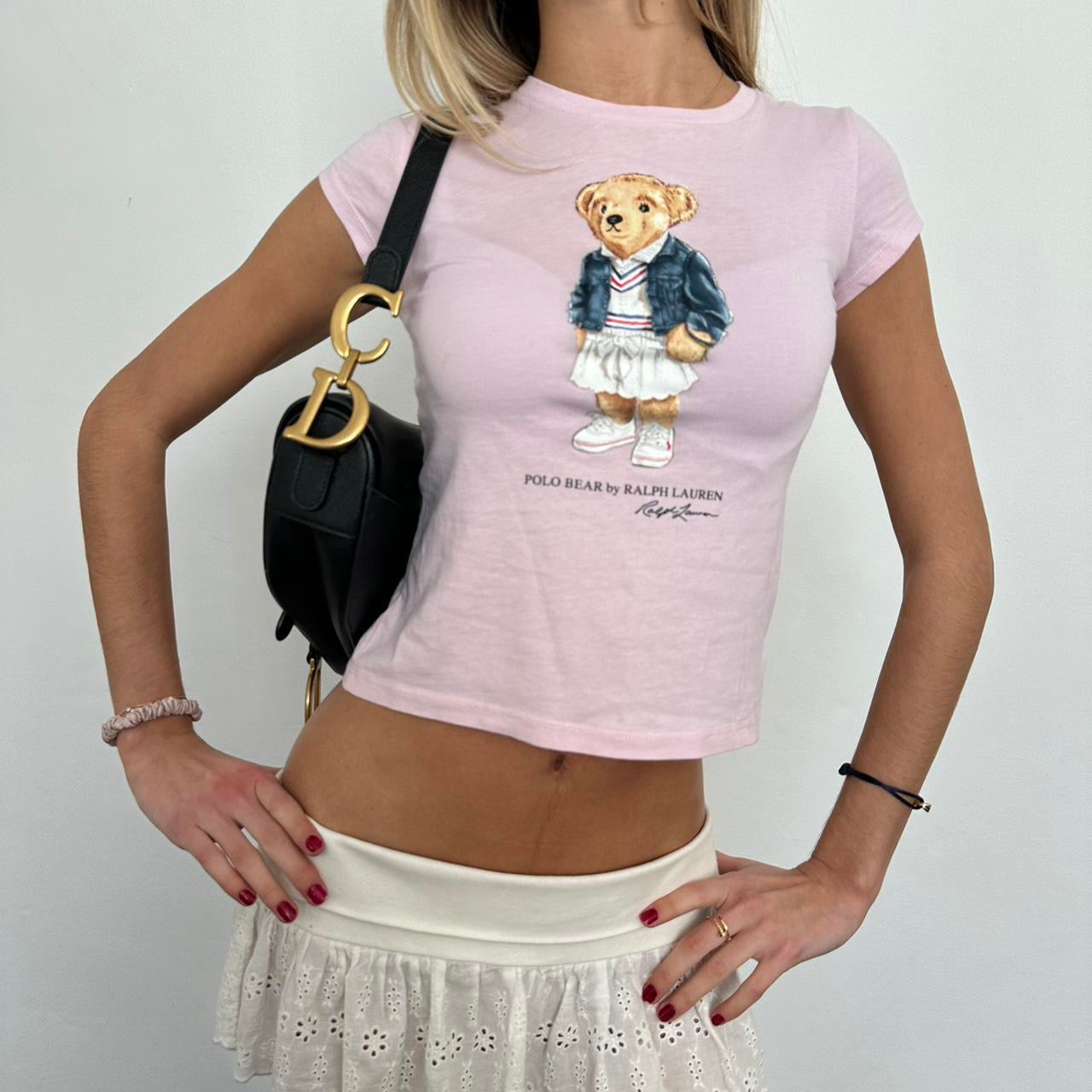 Vintage pink Ralph Lauren bear baby tee