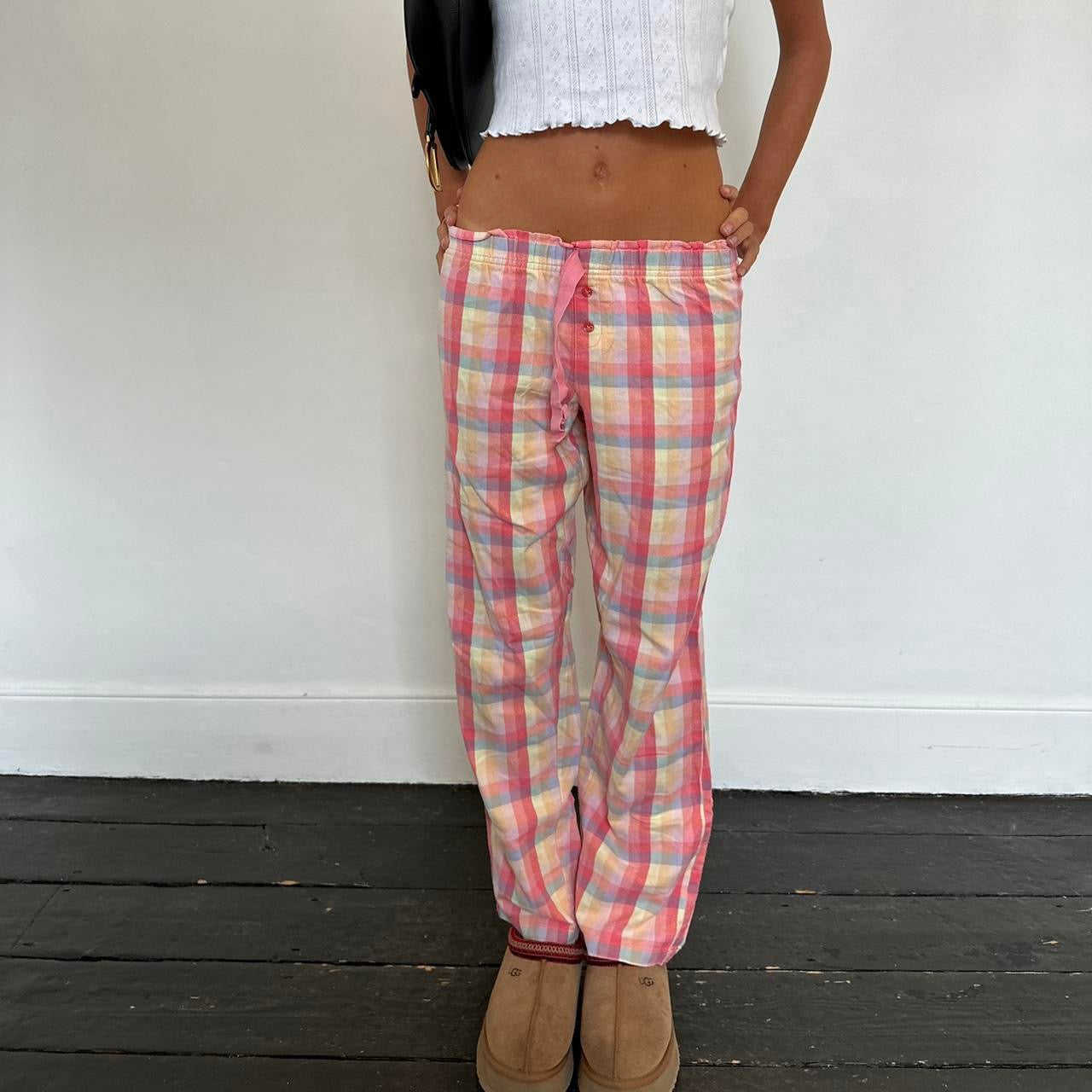 Vintage colourful plaid pants