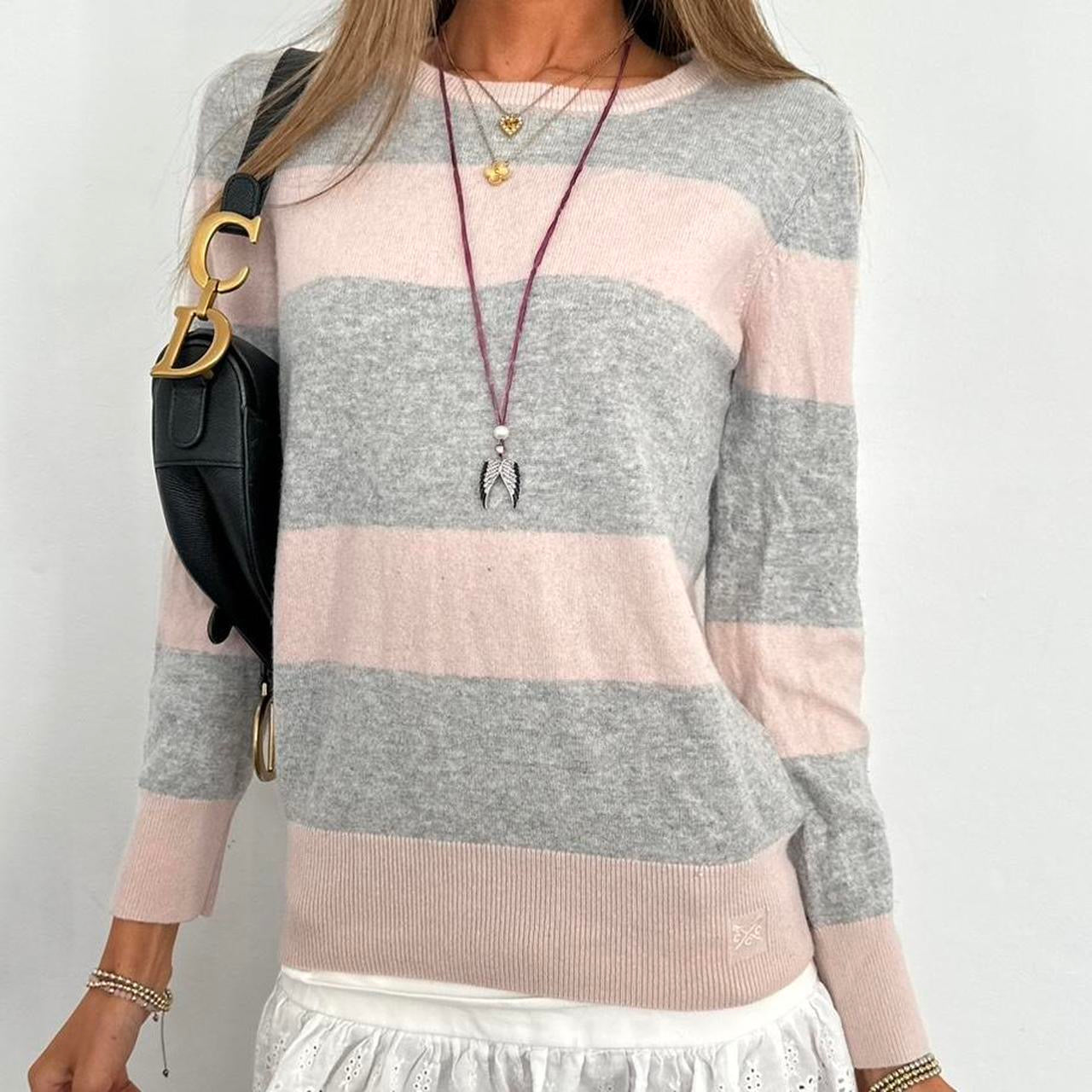 Vintage 2000s cashmere pastel striped jumper