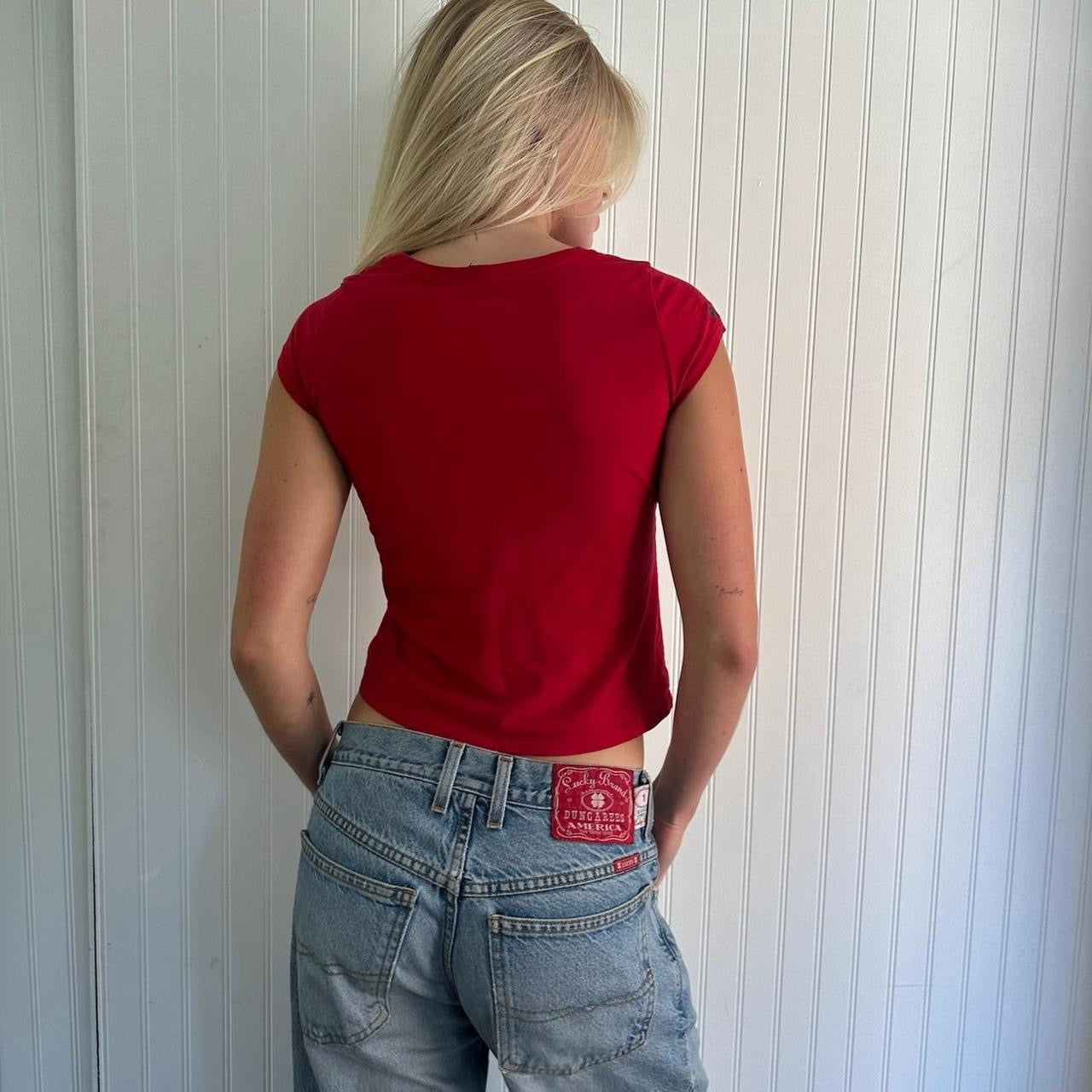 Vintage 90’s Ralph Lauren red flag baby tee