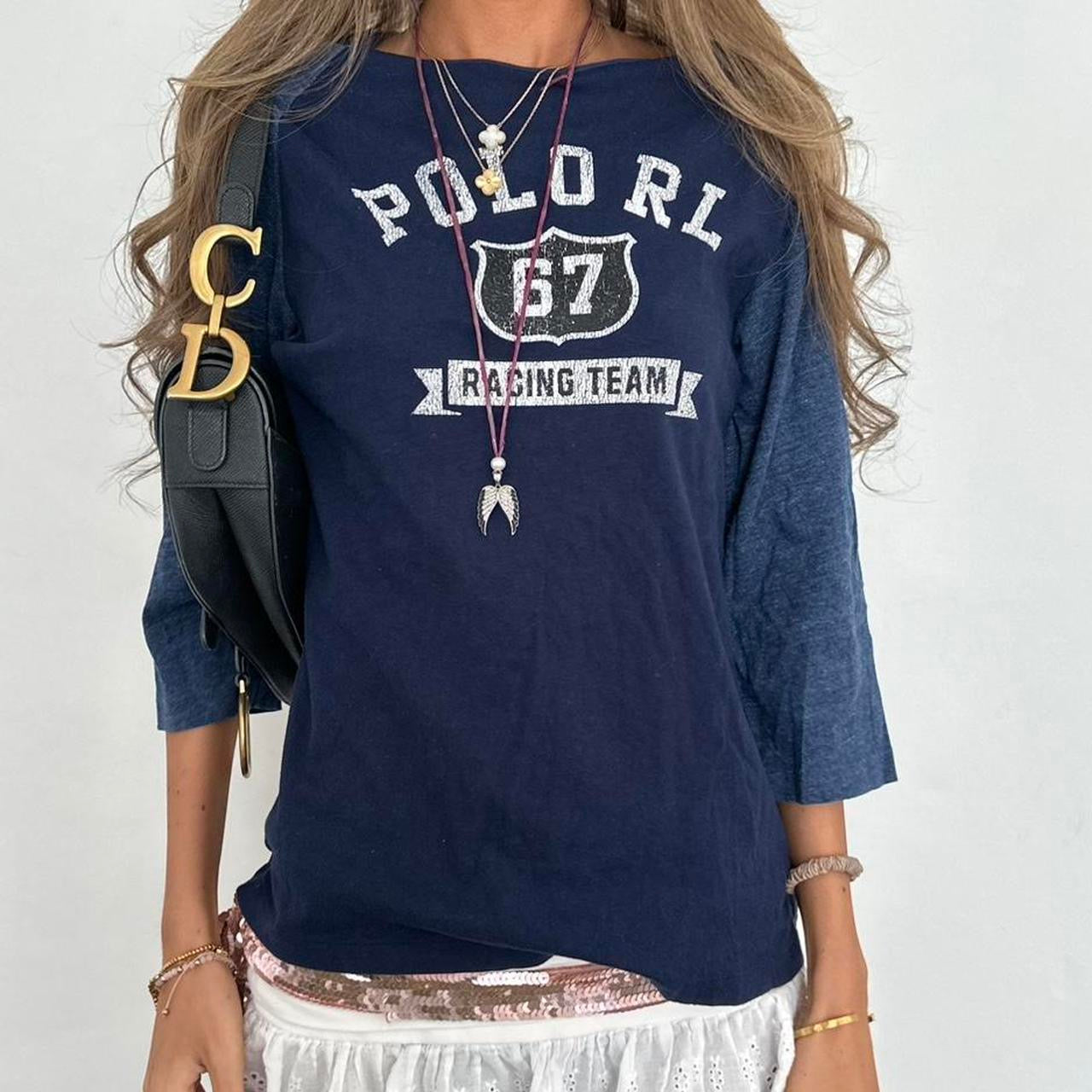 Vintage 00s Ralph Lauren racing blue top