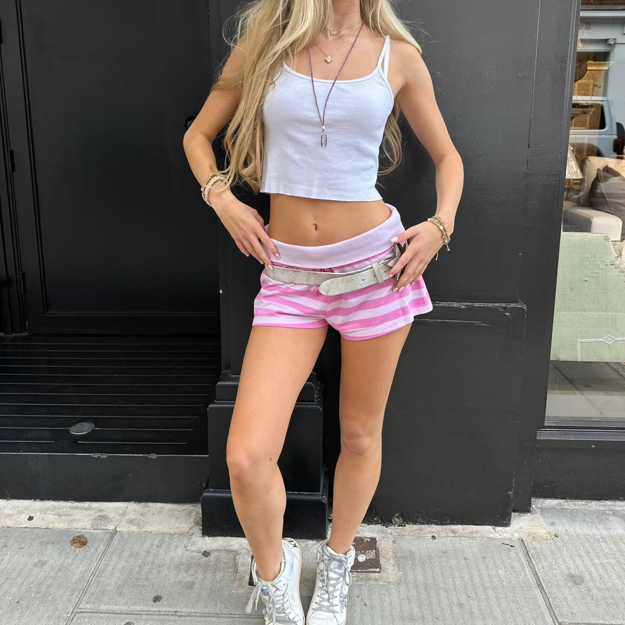 Vintage 2000’s pink striped shorts