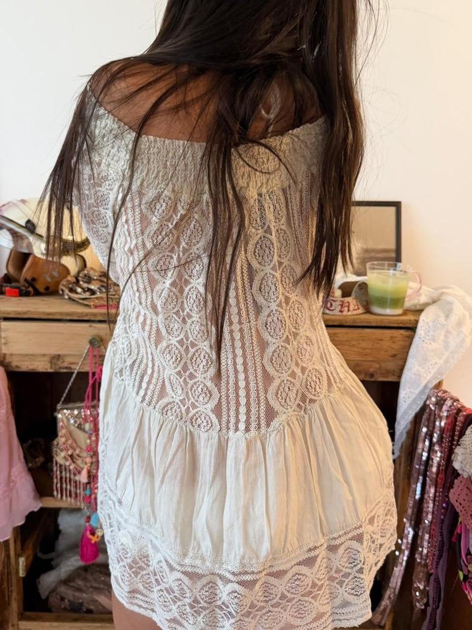 Vintage 00’s boho lace long sleeve top