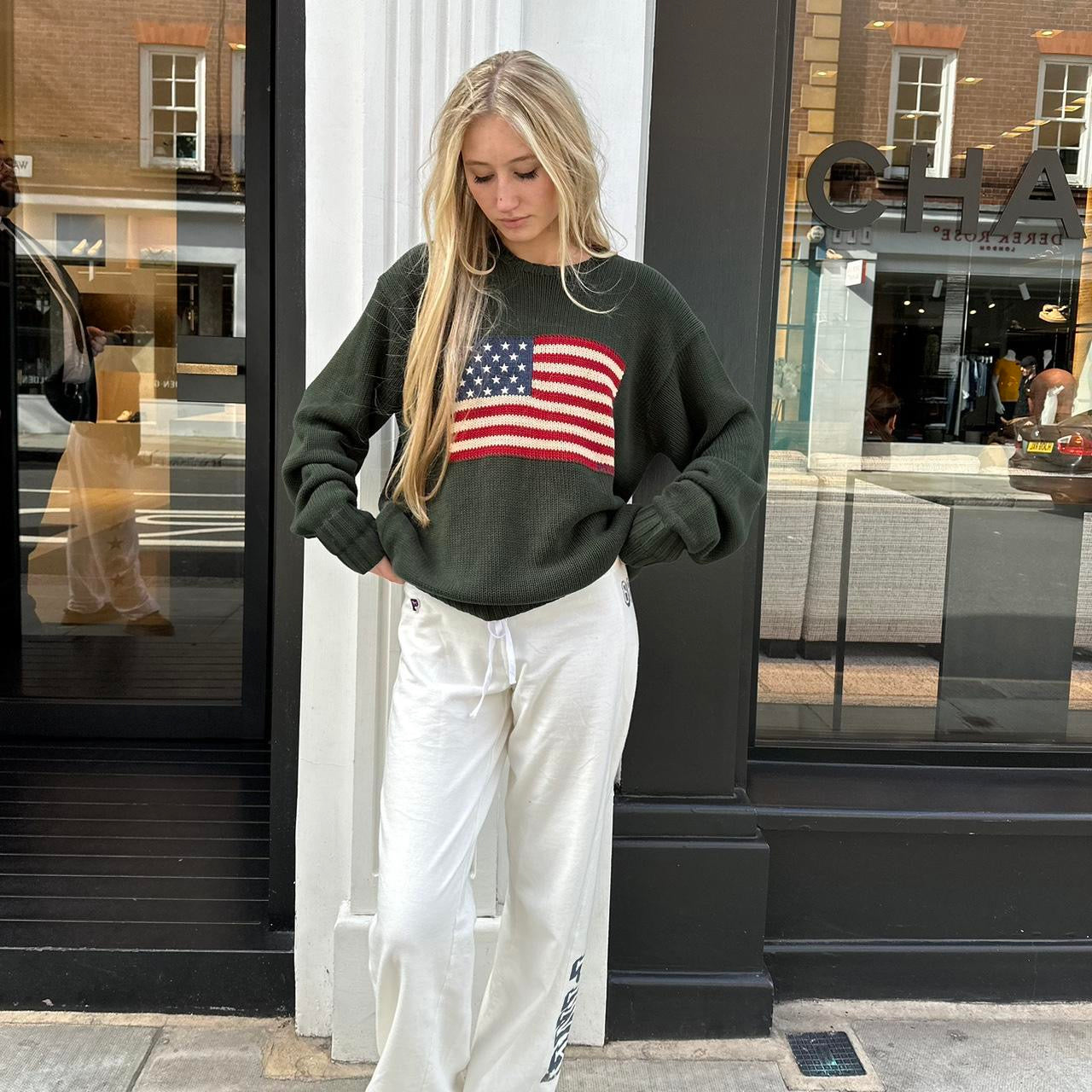 Vintage 90s Ralph Lauren American flag jumper