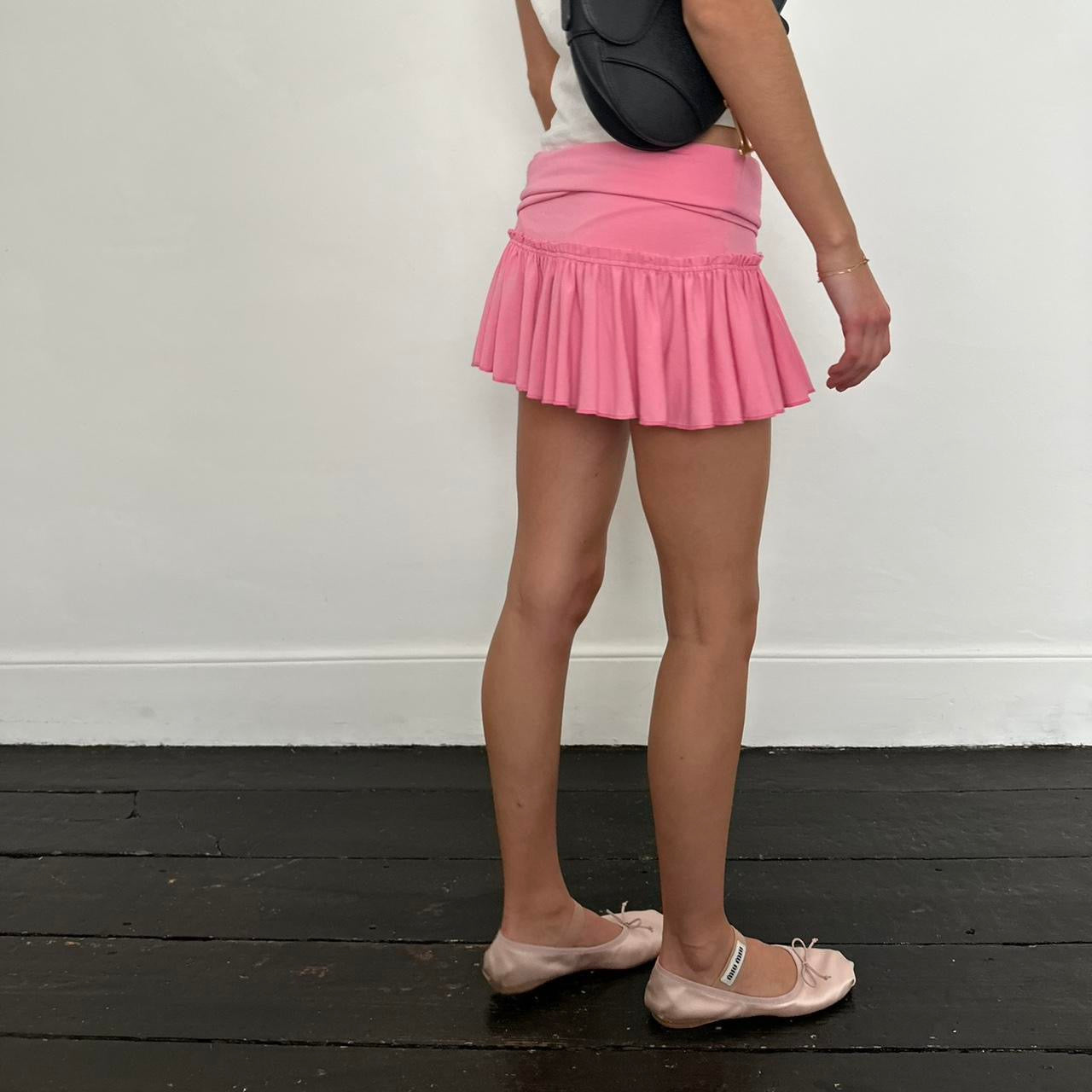 Vintage Abercrombie and Fitch pink folded mini skirt