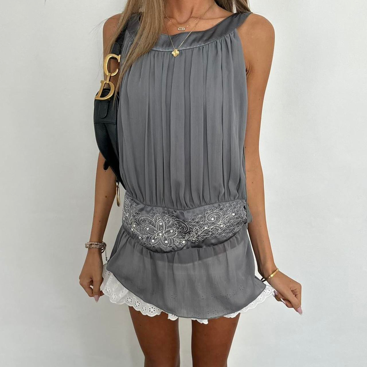 Vintage 90’s grey sequin top