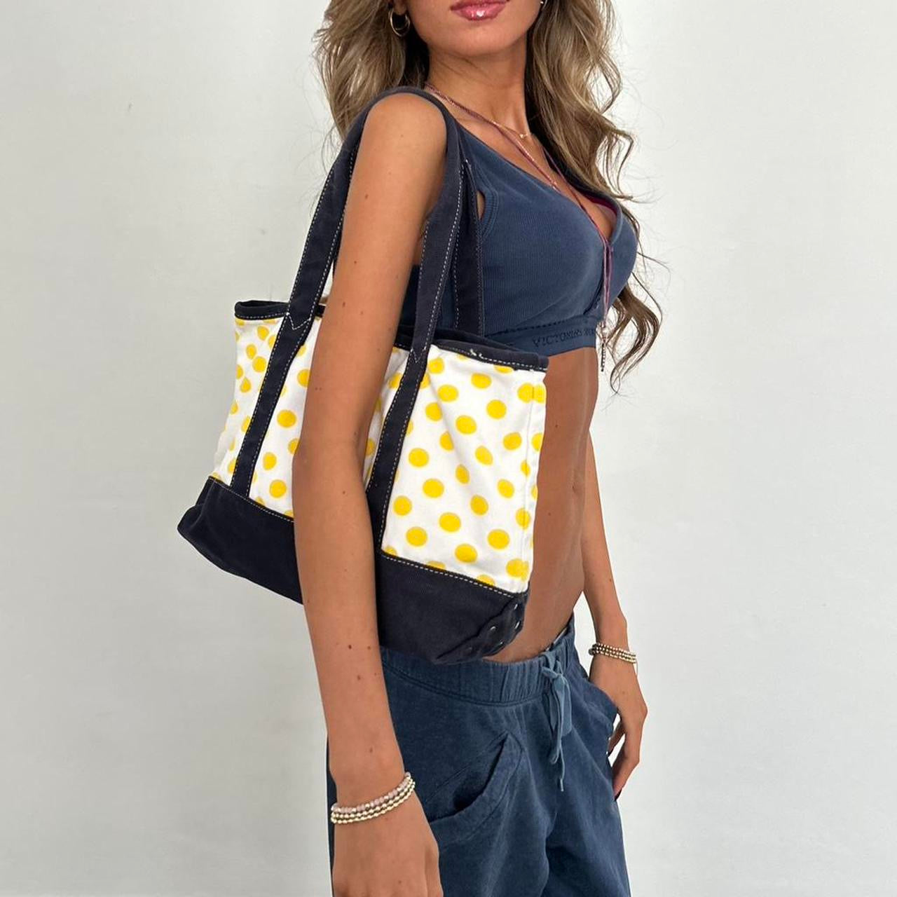 Vintage 2000’s J Crew polka dot yellow tote bag