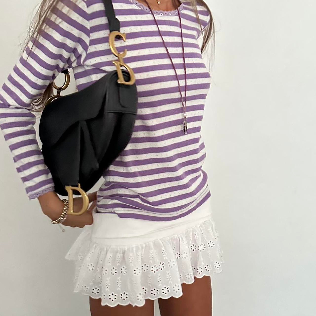 Vintage 2000’s striped pointelle top