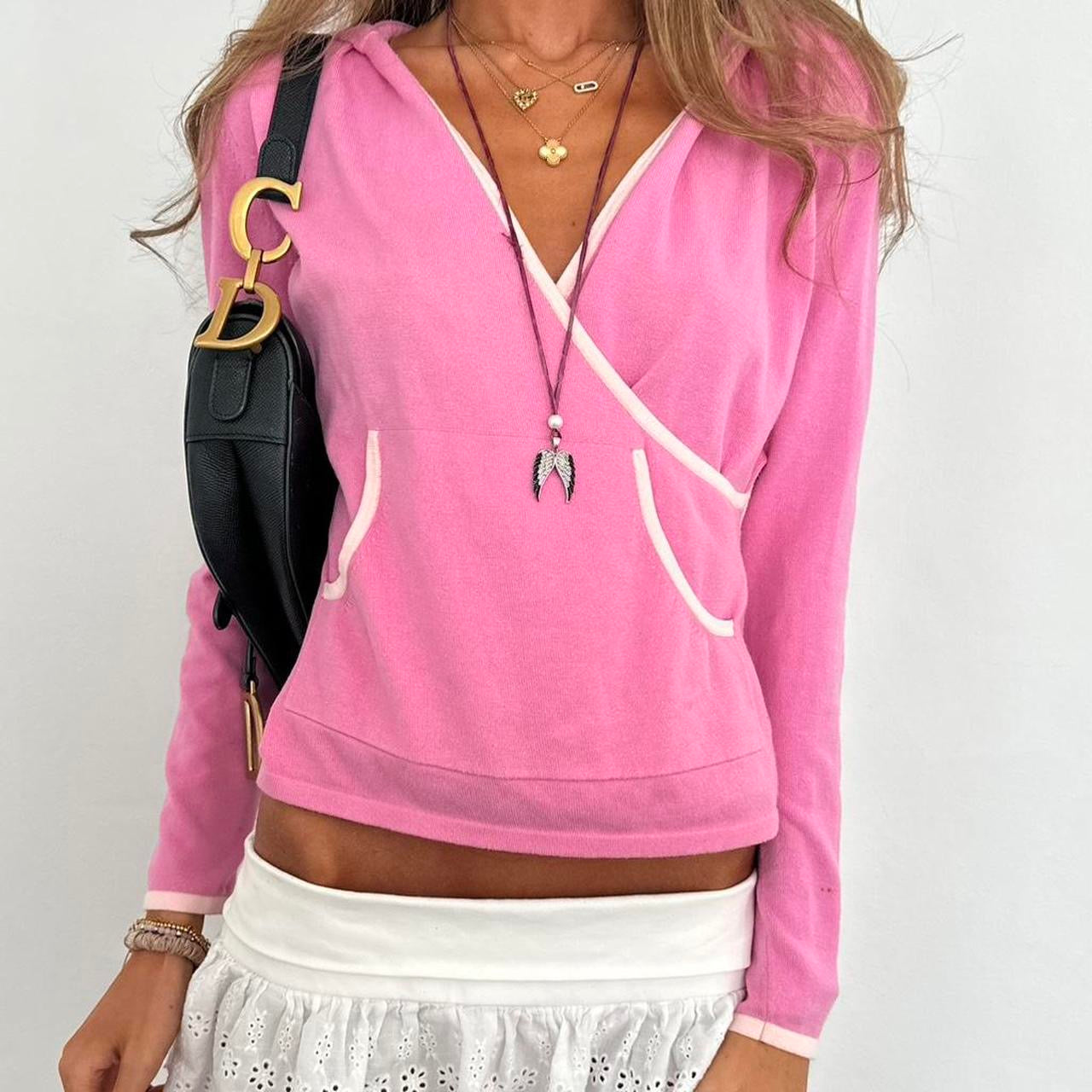 Vintage 2000’s pink wrap hoodie top