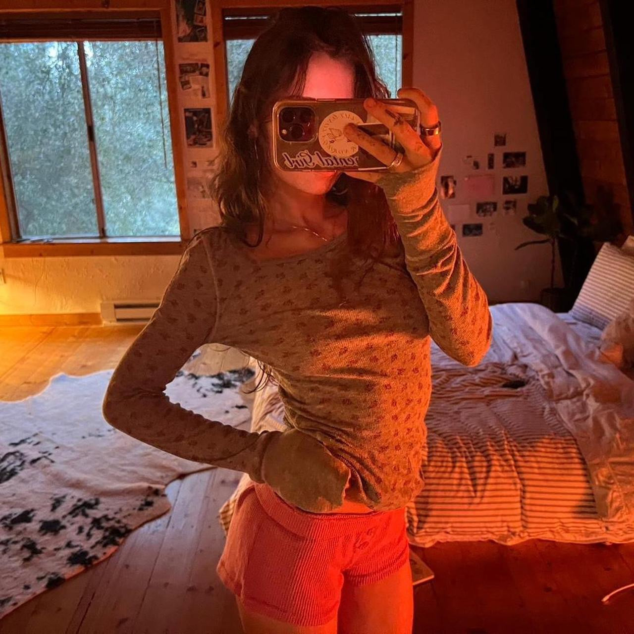 Vintage 2000s pink waffle California shorts