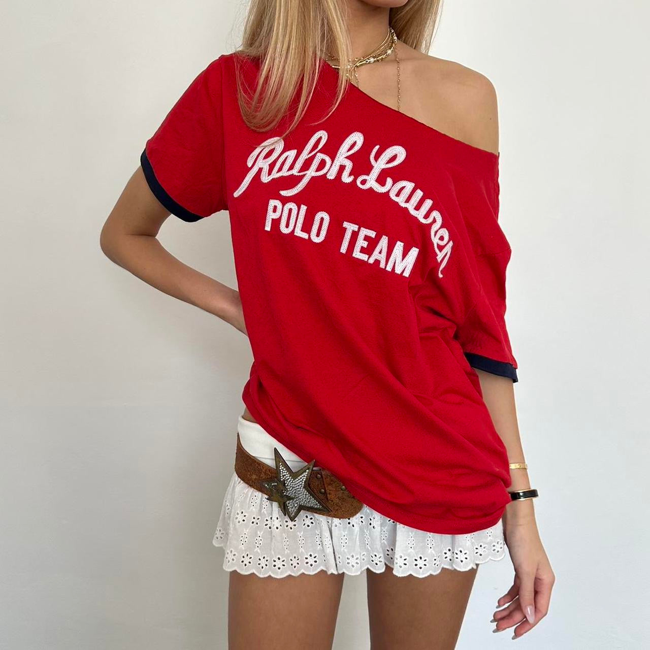 Vintage Ralph Lauren red top Polo Team ❣️⭐️