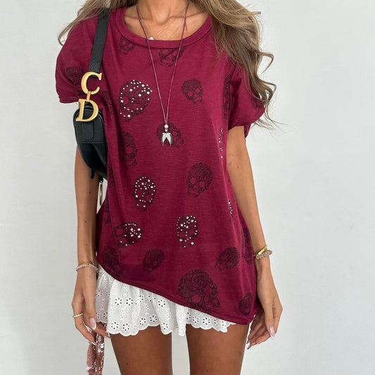 Vintage 00s skull pattern top