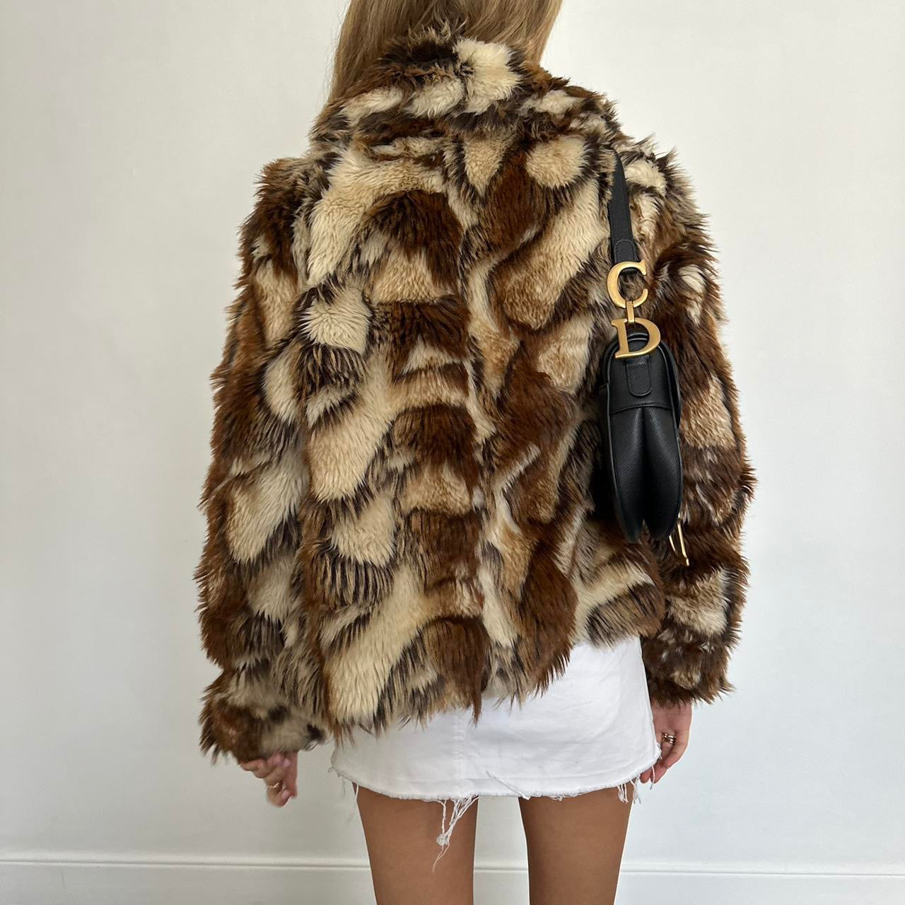 Vintage 2000’s brown faux fur jacket