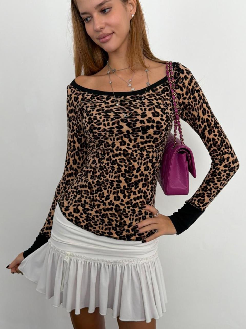 Vintage 00’s leopard waffle top