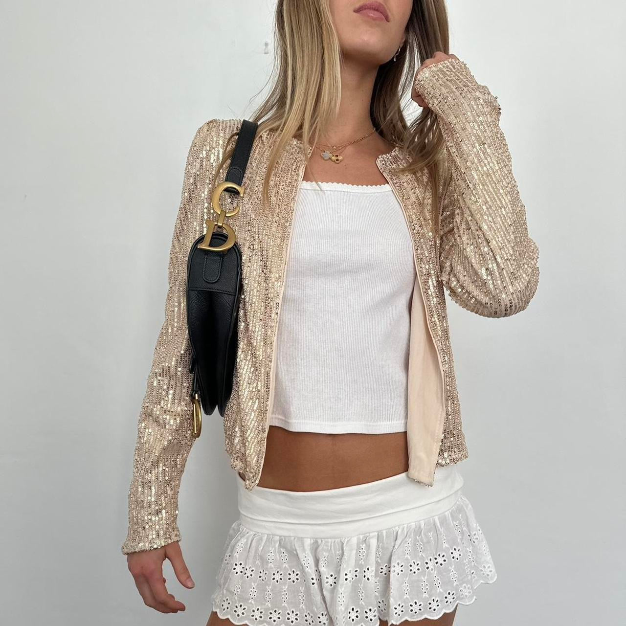 Vintage 90’s sequin gold cardigan