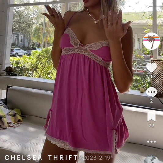 Vintage Victorias Secret pink babydoll dress