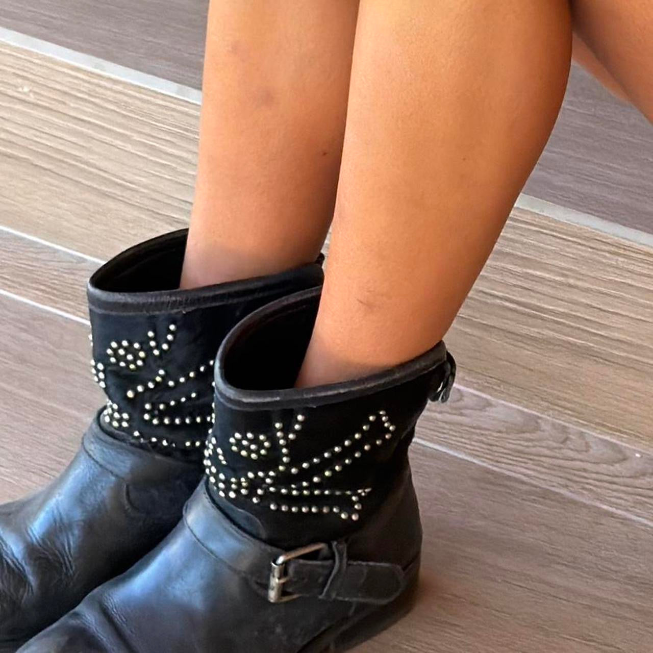 Vintage leather skull and crossbones vintage boots
