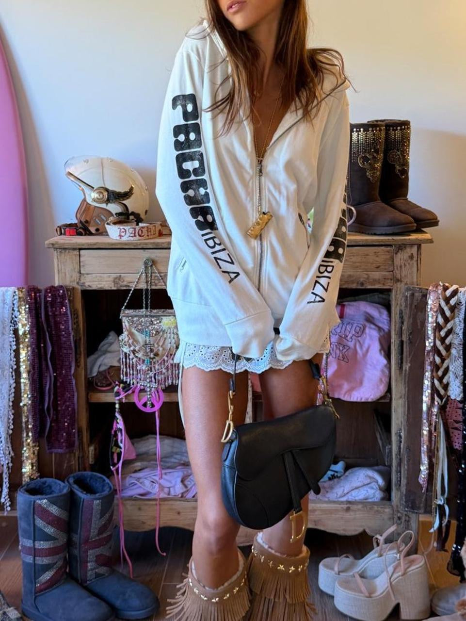 Vintage 00’s Pacha Ibiza white hoodie