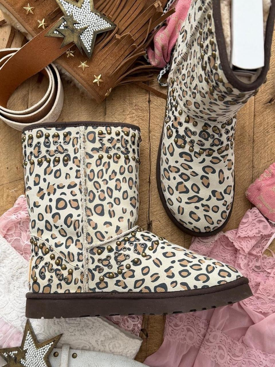 Vintage 2010 Jimmy Choo leopard print X Ugg boots