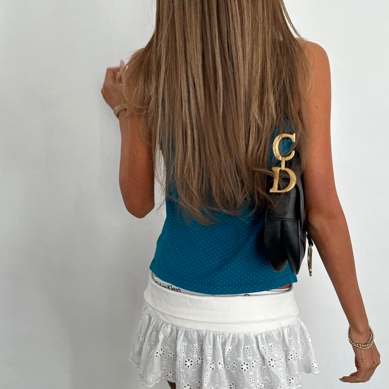 Vintage 2000’s blue polka dot cami top