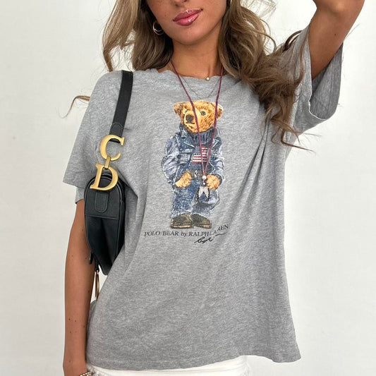 Vintage Ralph Lauren 90’s grey varsity bear top