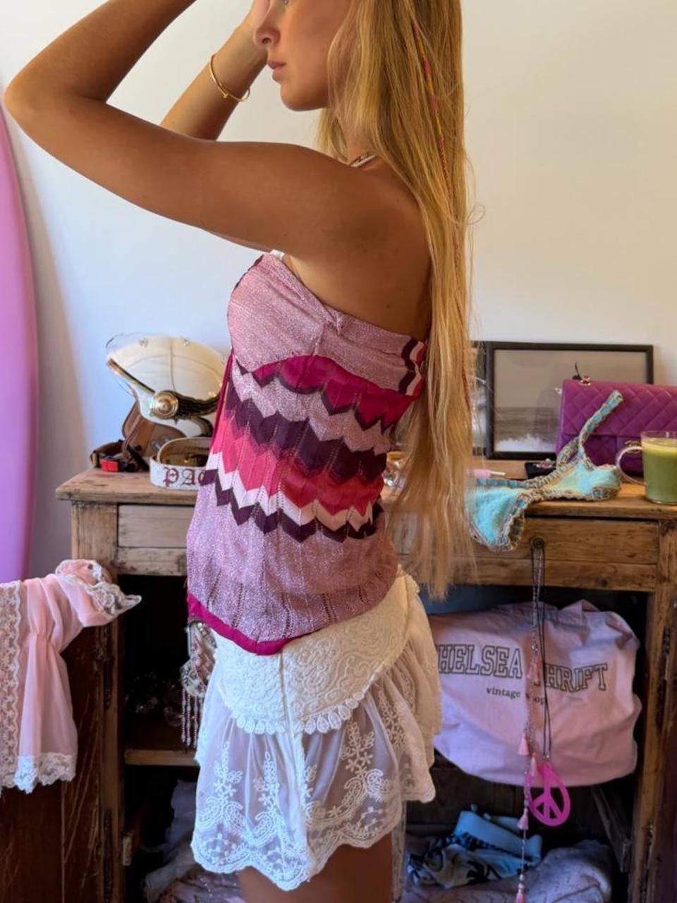 Vintage 00’s pink strapless top