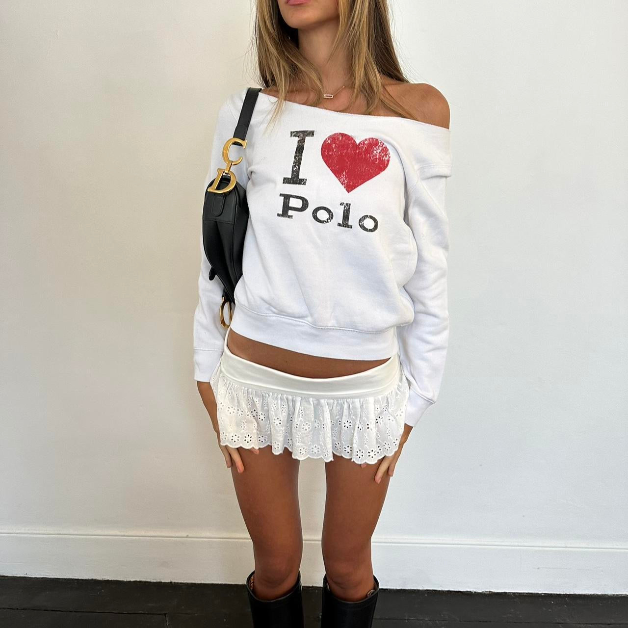 Vintage ‘I ❤️ Polo’ Ralph Lauren white sweatshirt