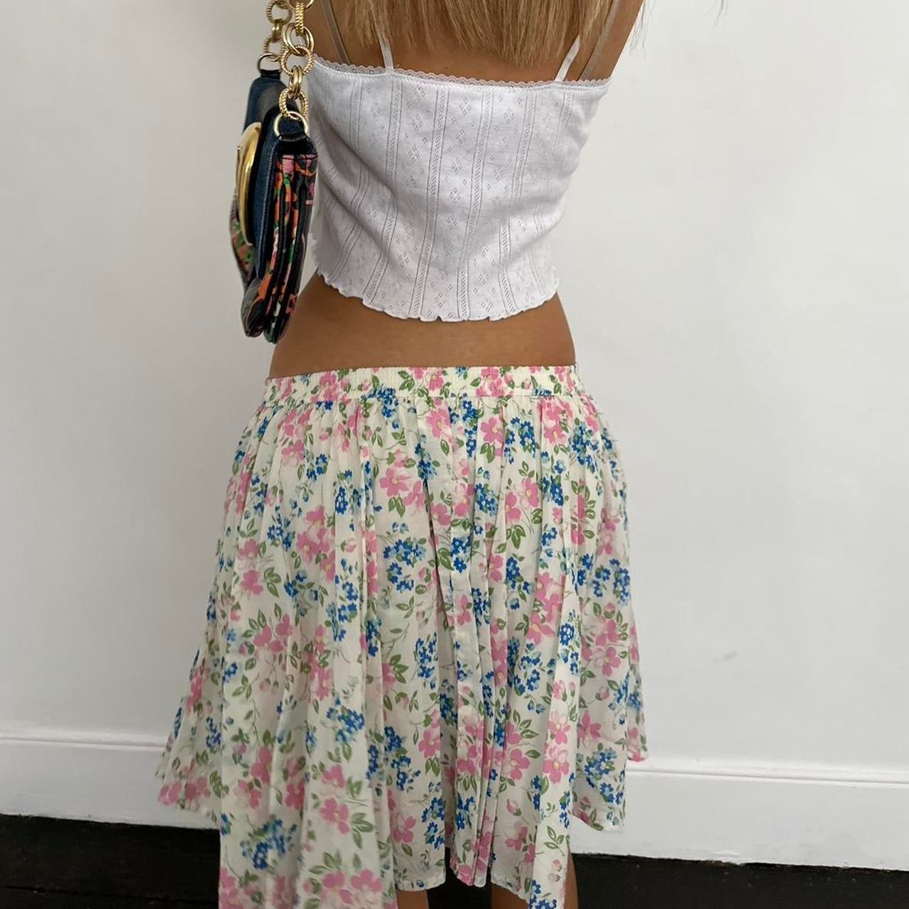 Vintage floral print Ralph Lauren midi skirt