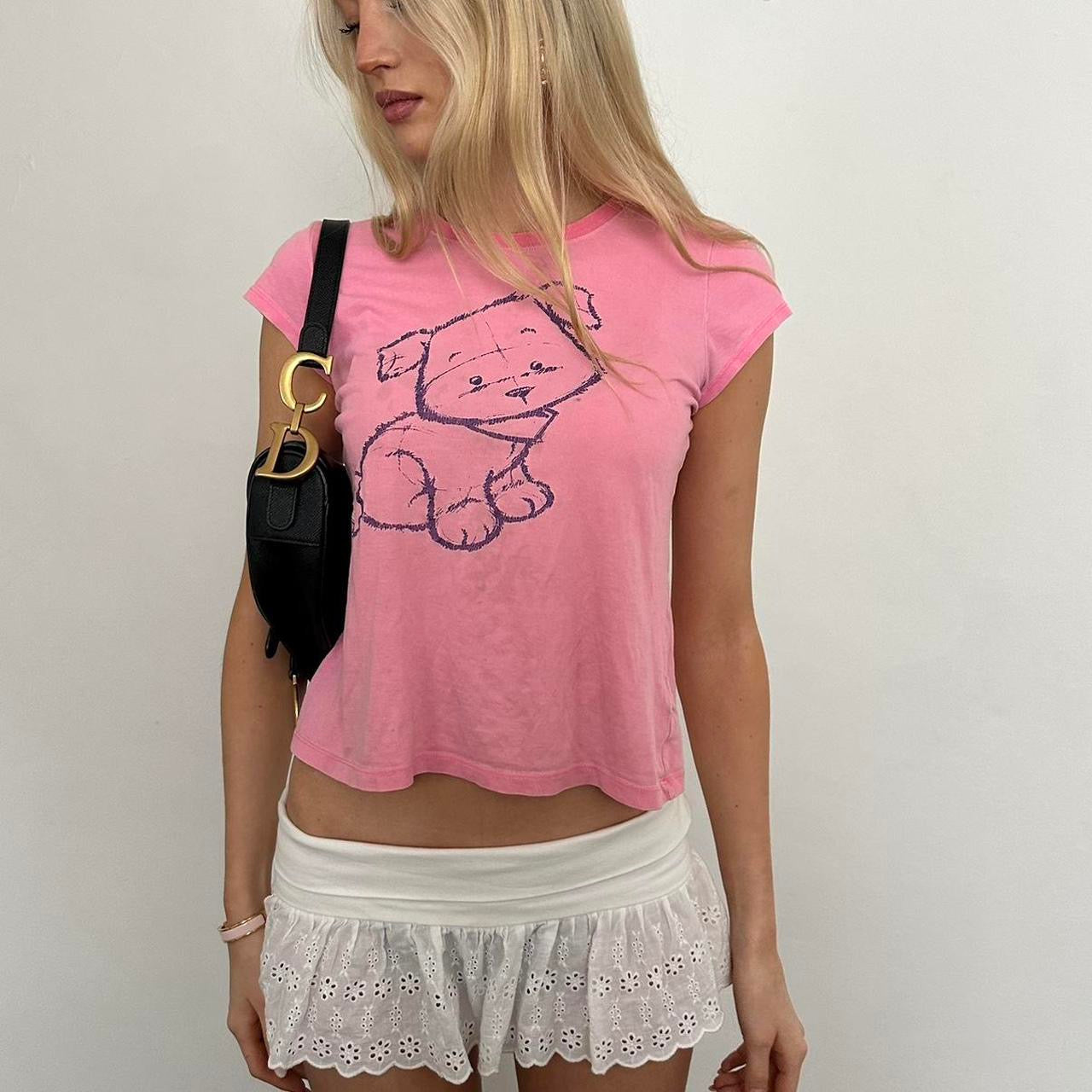 Vintage 90’s pink dog baby tee