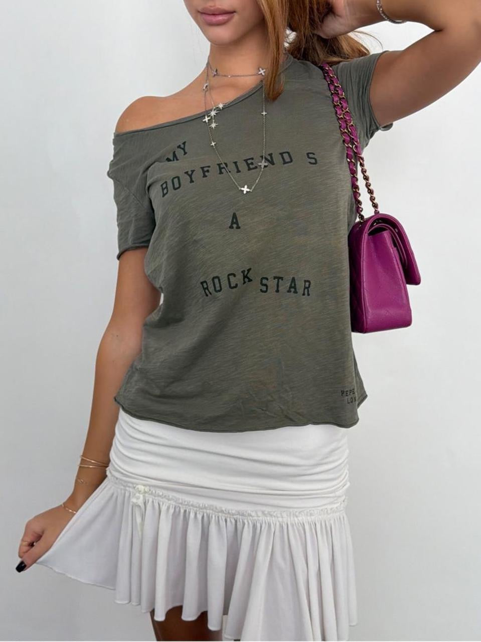 Vintage 00’s rockstar khaki top