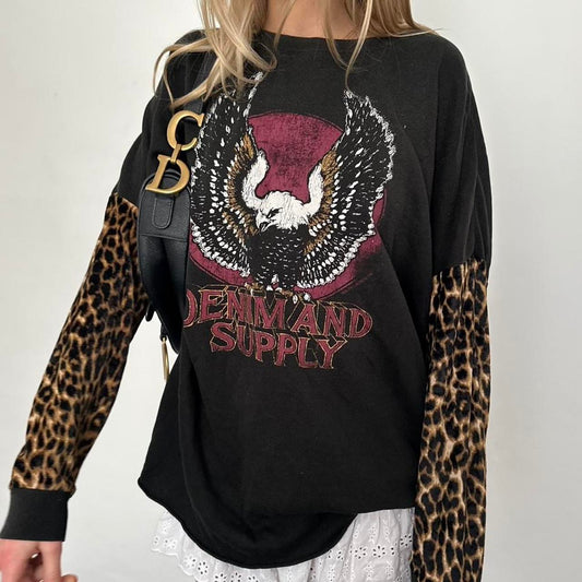 Vintage RARE Ralph Lauren leopard long sleeve top ♡