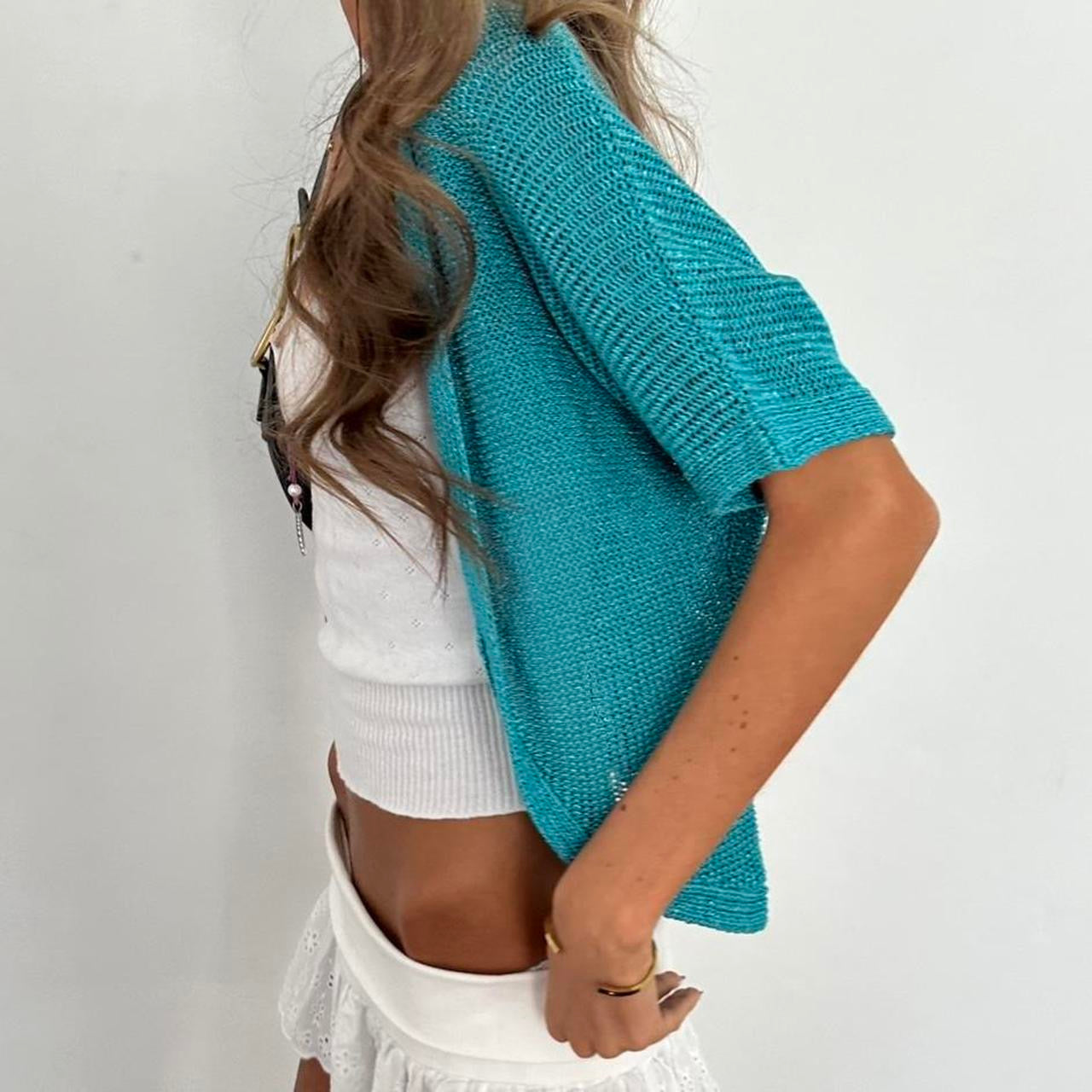 Vintage 2000s blue cardigan top