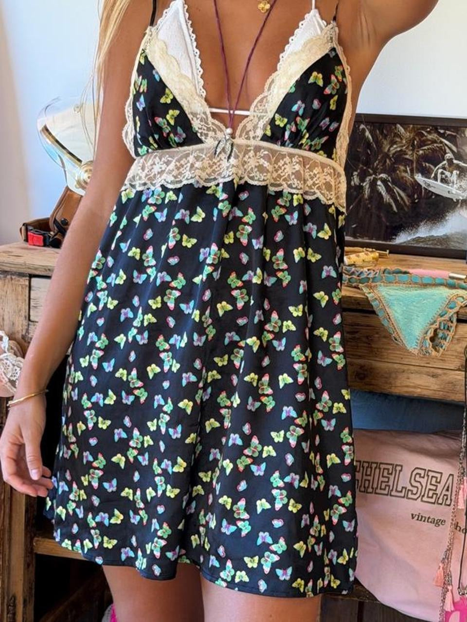 Vintage 00’s Victoria’s Secret butterfly babydoll top