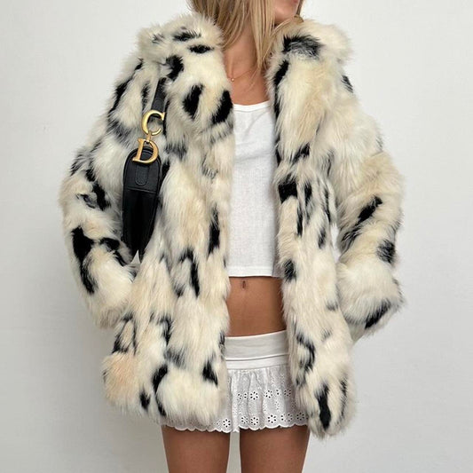 Vintage two tone faux fur jacket