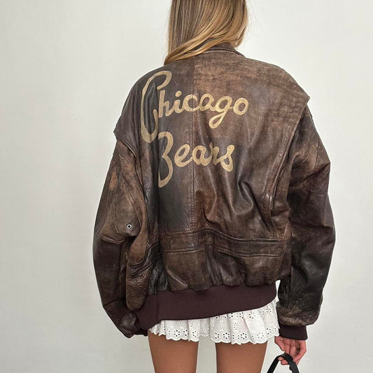 Vintage 90’s Chicago Bears leather jacket