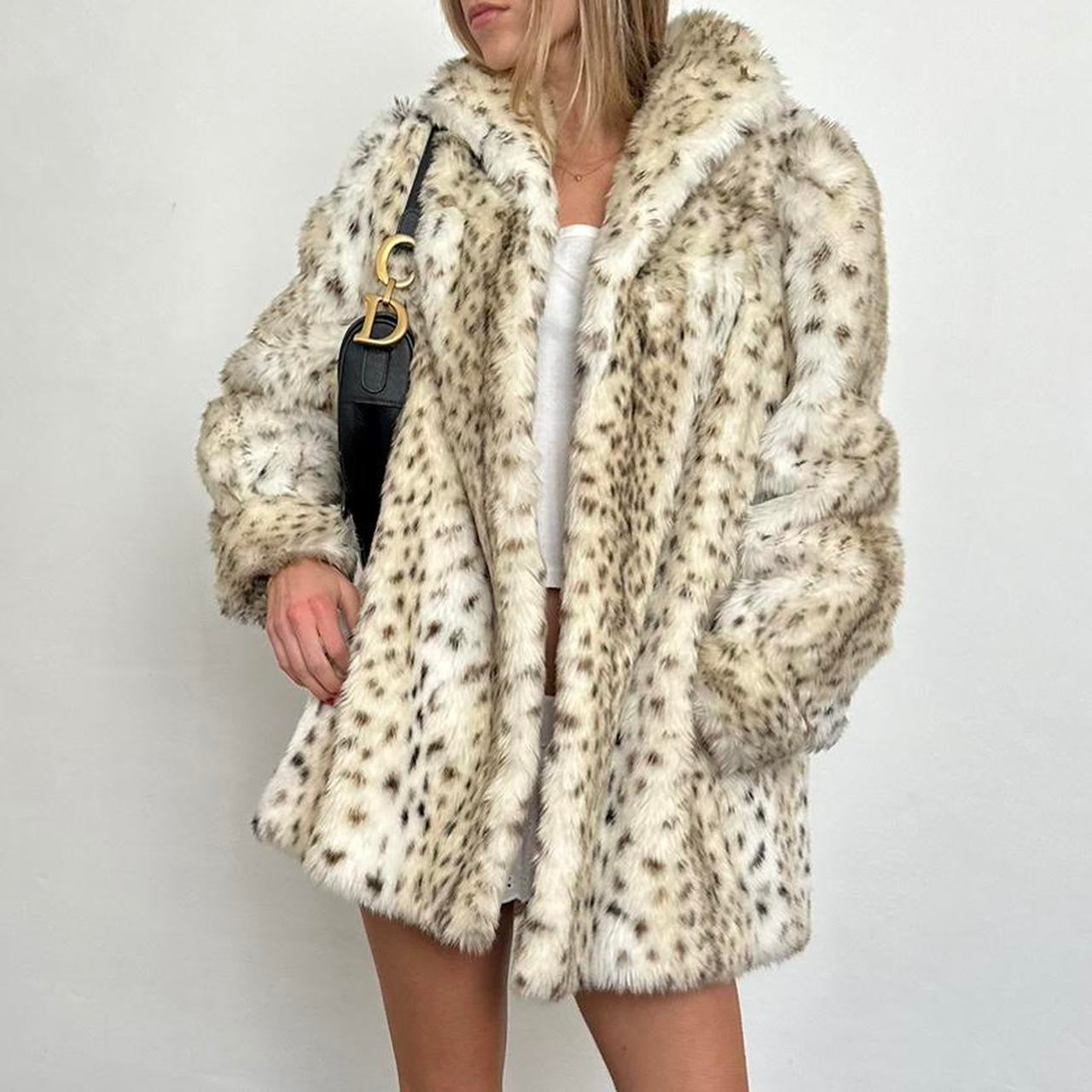 Vintage 90’s vintage faux fur leopard jacket