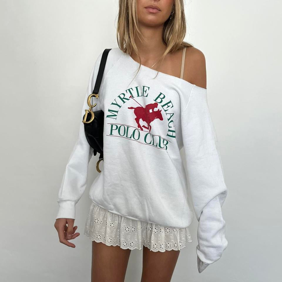 Vintage Polo Club Myrtle Beach white sweatshirt