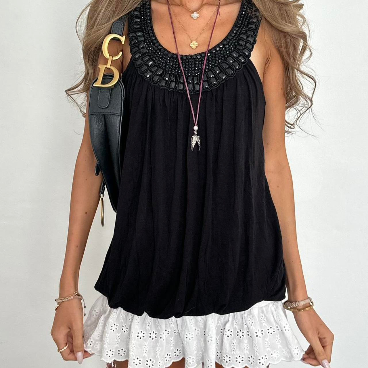 Vintage 00s black boho top